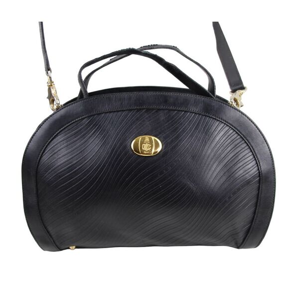 AUTHENTIC Mark Cross ITALY BLACK GENUINE LEATHER SHOULDER BAG X-BODY HANDBAG - Picture 1 of 16